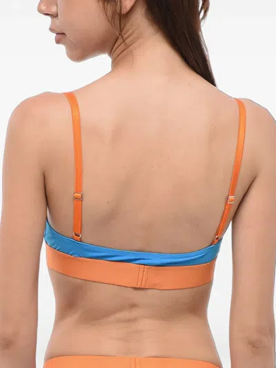 Dsquared2 Logo-print Triangle Bra In Blue