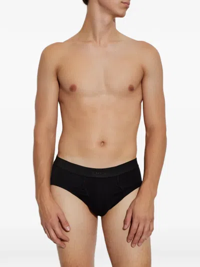 Tom Ford Logo-waistband Briefs In Black