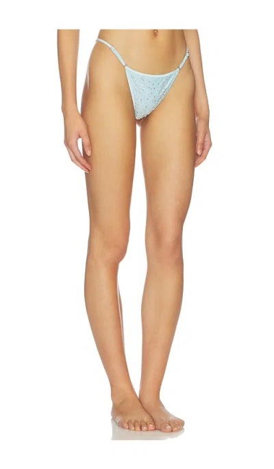 Frankies Bikinis X Devon Lee Carlson Luna Sequin Bikini Bottom In Blue Bloom