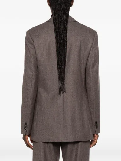 Sandro Notched-lapel Single-breasted Blazer In Brown