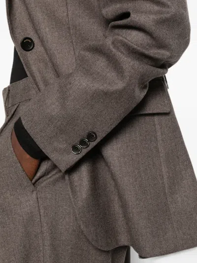 Sandro Notched-lapel Single-breasted Blazer In Brown