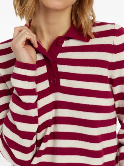 Chinti & Parker Stripe-pattern Collared Sweater In Blue