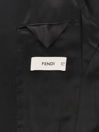 Fendi Single-breasted Jacket In Black