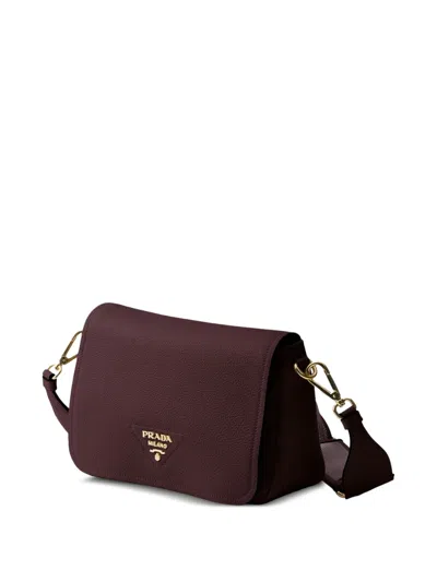 Prada Leather Shoulder Bag In Brown