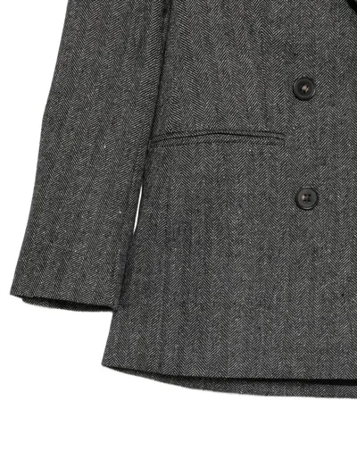 Lorena Antoniazzi Herringbone Double-breasted Jacket In Gray