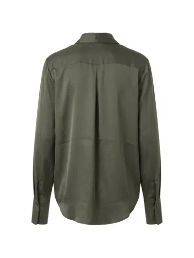 Sa Su Phi Wrap-style Silk Blouse In Green
