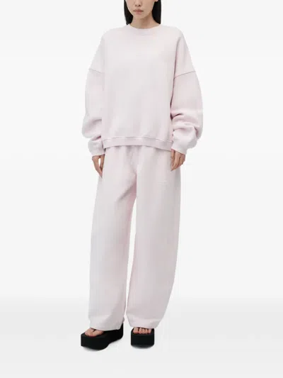 Alexander Wang Oversized Logo-print Sweatshirt In Pink