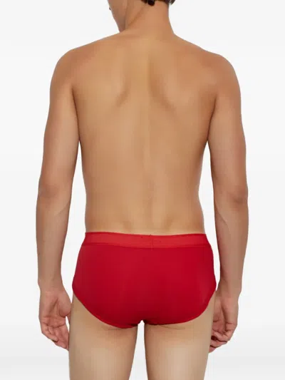 Tom Ford Logo-waistband Briefs In Red