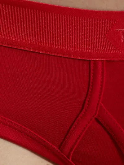 Tom Ford Logo-waistband Briefs In Red