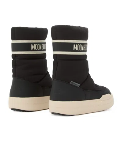 Moon Boot Park Strap Zip-front Quilted Boots In Black