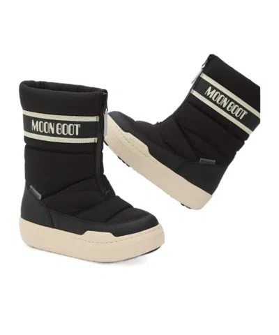 Moon Boot Park Strap Zip-front Quilted Boots In Black