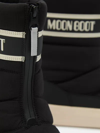 Moon Boot Park Strap Zip-front Quilted Boots In Black
