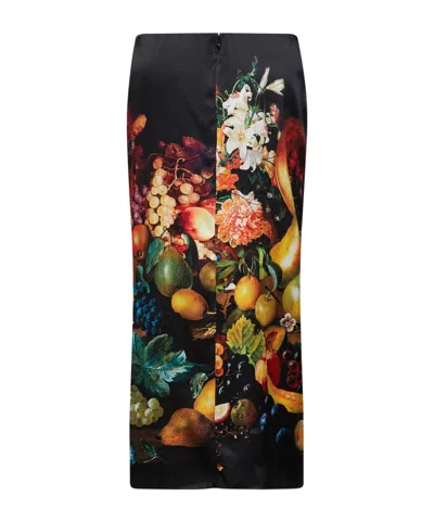 Dries Van Noten Patterned Skirt In Black