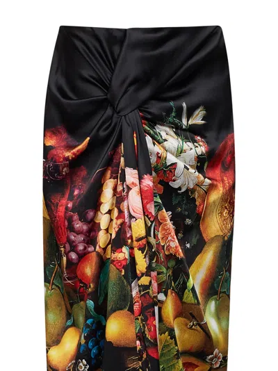 Dries Van Noten Patterned Skirt In Black