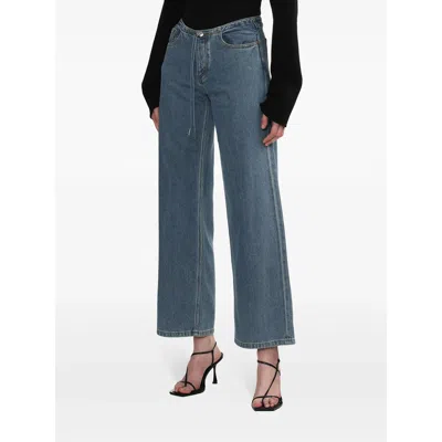 Still Here Button-fly Jeans In Blue