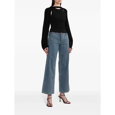 Still Here Button-fly Jeans In Blue