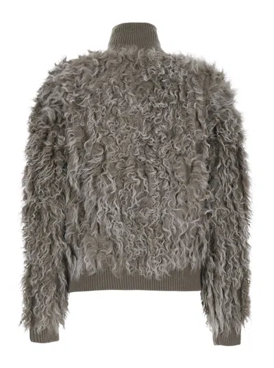 P.a.r.o.s.h . Textured Wool Bomber Jacket In Gray
