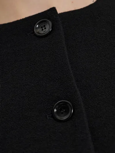 Max Mara Puff-sleeve Button-up Jacket In Black