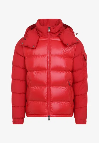 Moncler Maya Jacket Quilted Nylon Down Jacket In Red