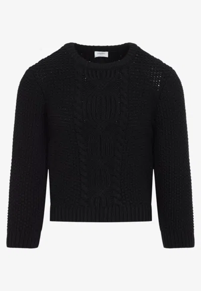 Saint Laurent Wool Sweater With Processing In Black