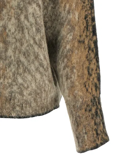 Nude Alpaca Wool Oversized Abstract Pattern Sweater In Brown