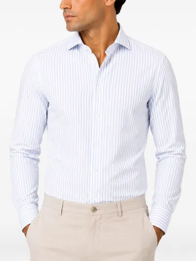 Traiano Light Blue Polyamide Elastane Shirt In Multi