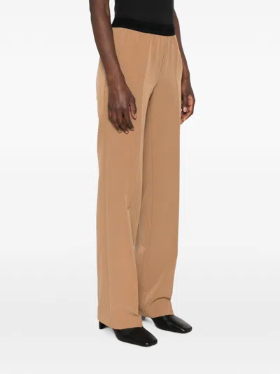 Ermanno Camel Polyester Elastane Pants In Brown