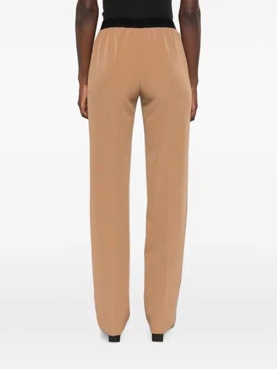 Ermanno Camel Polyester Elastane Pants In Brown