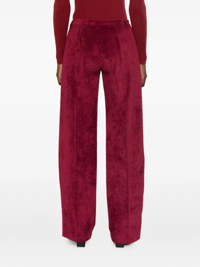 Ermanno Bordeaux Polyester Polyamide Elastane Pants In Burgundy