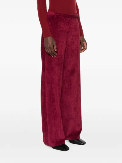 Ermanno Bordeaux Polyester Polyamide Elastane Pants In Burgundy