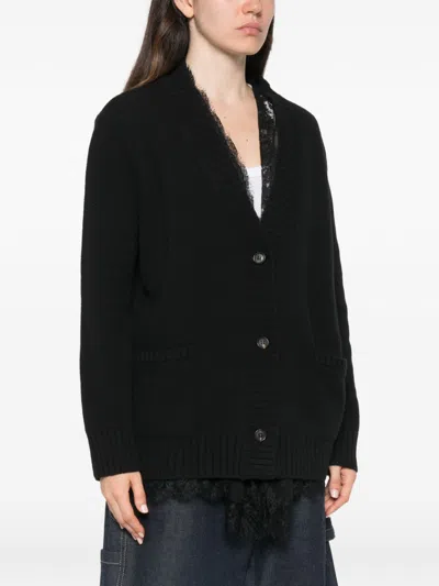 Ermanno Black Polyester Cardigan In Black