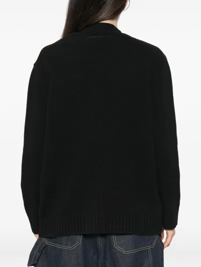 Ermanno Black Polyester Cardigan In Black