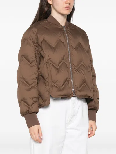 Ermanno Brown Polyester Puffer Jacket In Brown