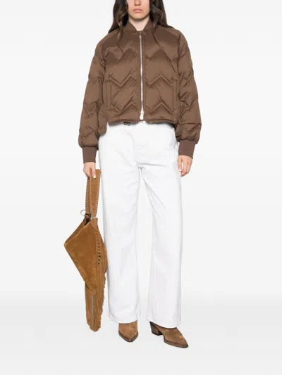 Ermanno Brown Polyester Puffer Jacket In Brown