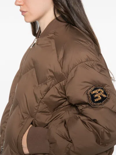 Ermanno Brown Polyester Puffer Jacket In Brown