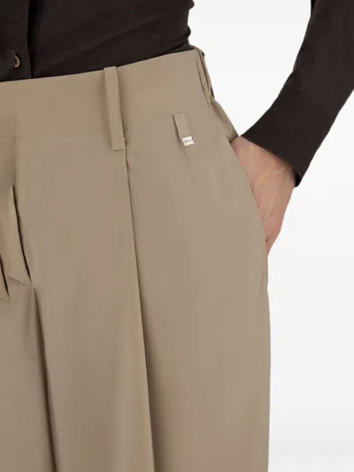 Herno Beige Modal Polyester Elastane Pants In Brown