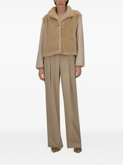 Herno Beige Modal Polyester Elastane Pants In Brown