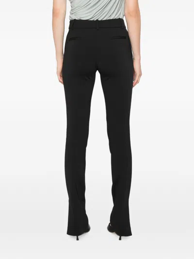 Ermanno Black Viscose Polyamide Elastane Pants In Black