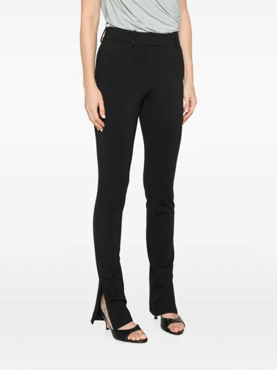 Ermanno Black Viscose Polyamide Elastane Pants In Black