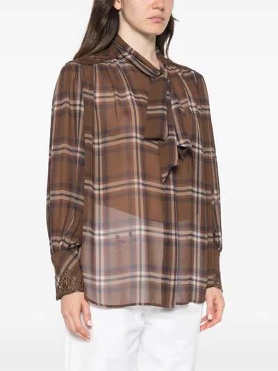 Ermanno Brown Polyester Shirt In Brown