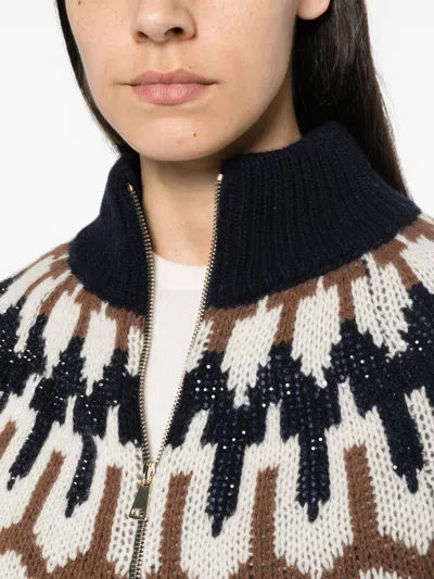 Ermanno Blue Wool Cardigan In Multi