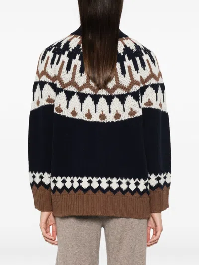 Ermanno Blue Wool Cardigan In Multi
