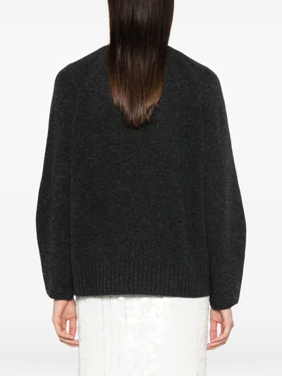 Ermanno Anthracite Wool Sweater In Black
