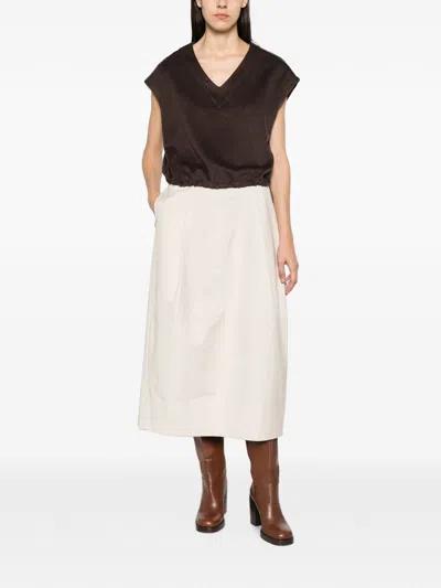 Herno Brown Polyester Modal Wool Blouse In Brown
