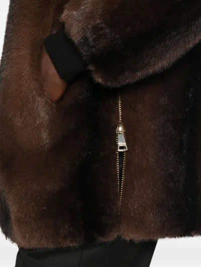 Ermanno Brown Polyester Jacket In Brown