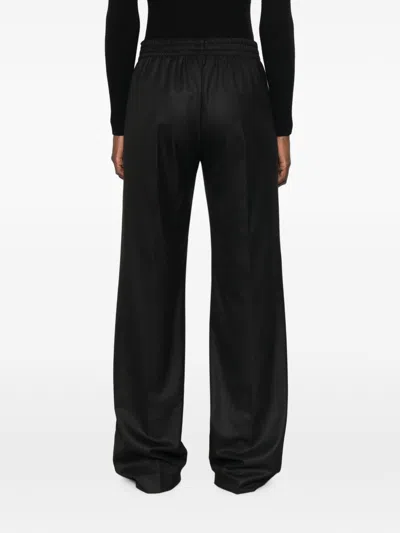 Ermanno Black Polyester Viscose Elastane Pants In Black