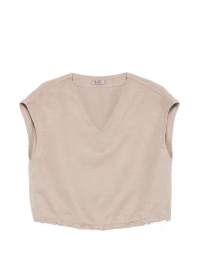 Herno Beige Polyester Modal Wool Blouse In Neutral