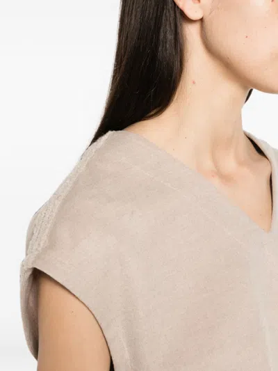 Herno Beige Polyester Modal Wool Blouse In Neutral