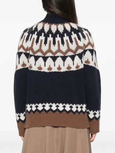 Ermanno Blue Wool Cardigan In Multi
