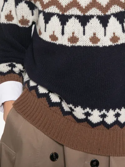 Ermanno Blue Wool Cardigan In Multi